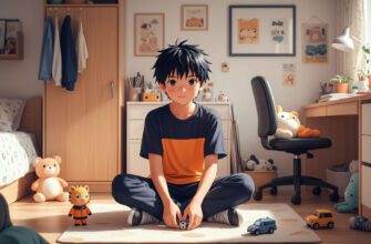 Если бы меня усыновили. Мальчик проверяет свою комнату, окружённую игрушками и уютными вещами