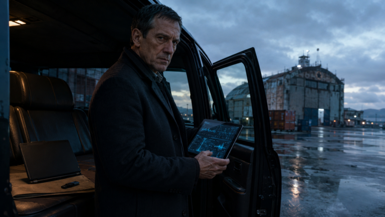 Николай Филиппов с планшетом у старого ангара из повести «Мальчик НИРА»