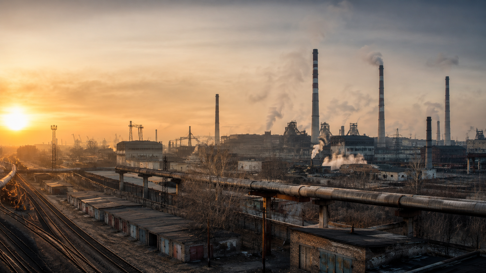 Город Челябинск: вид на промышленную зону